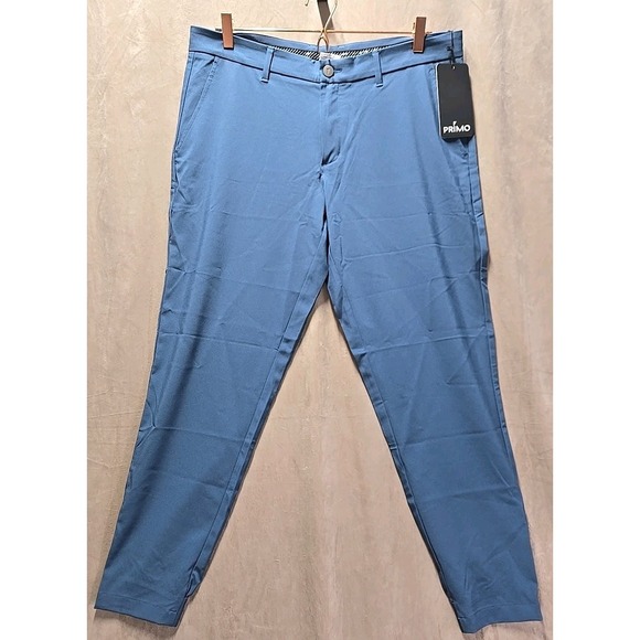 Primo Golf Jogger Pants‎ Mens 35 Short Slate Blue Performance Tapered Ankle Zip